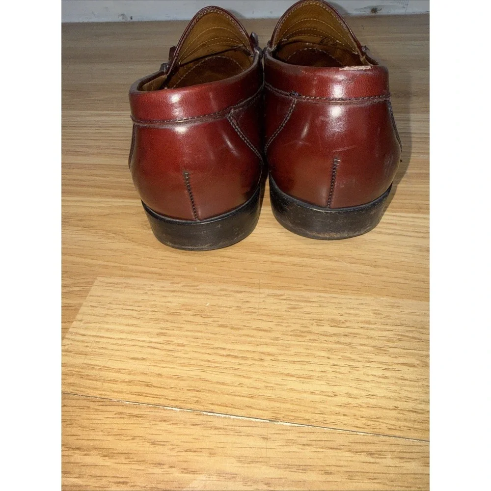 GH Bass Weejuns  Kiltie Loafers Burgundy Leather Made in USA Mens 9.5D
